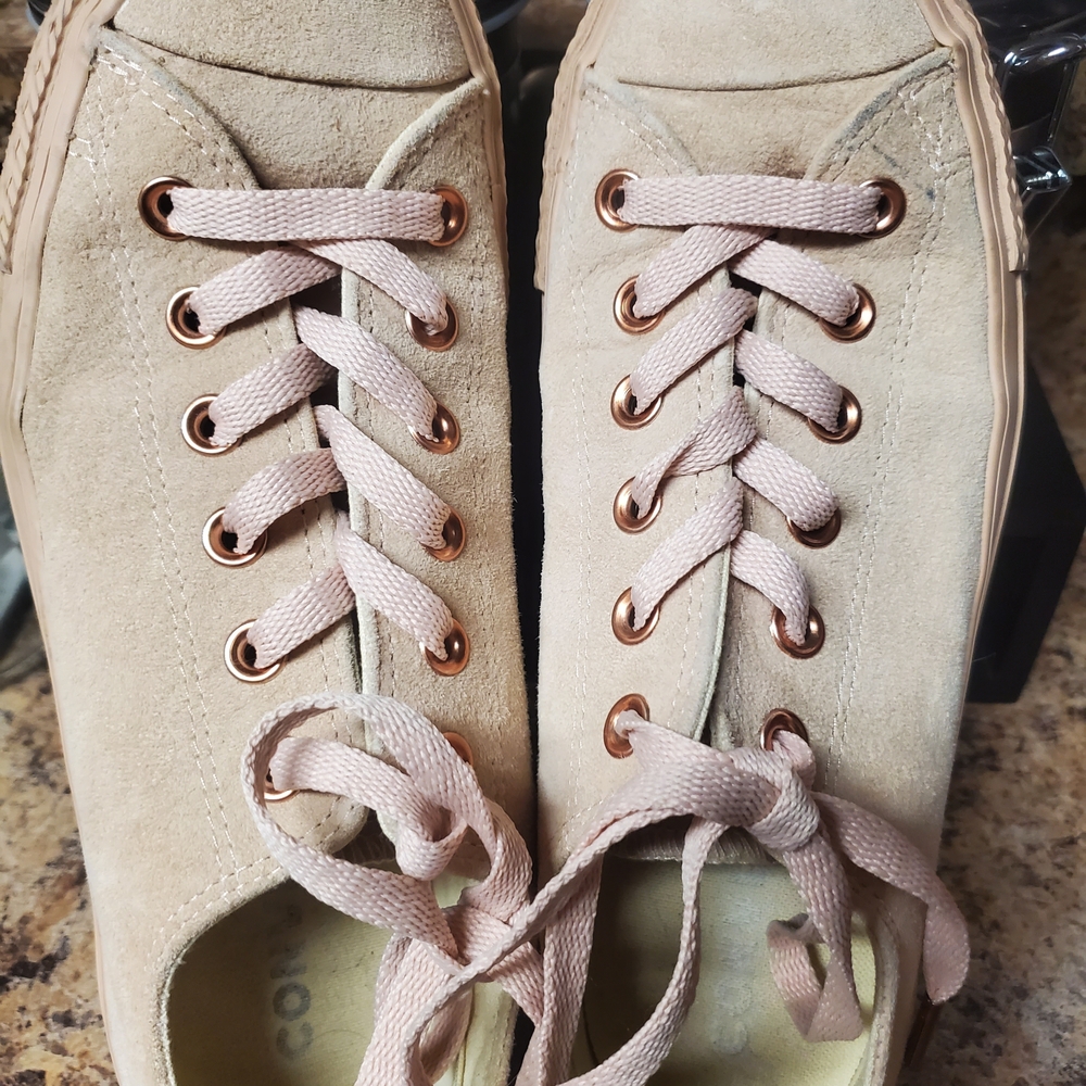 Tesla Women's Light Beige Suede Sneakers